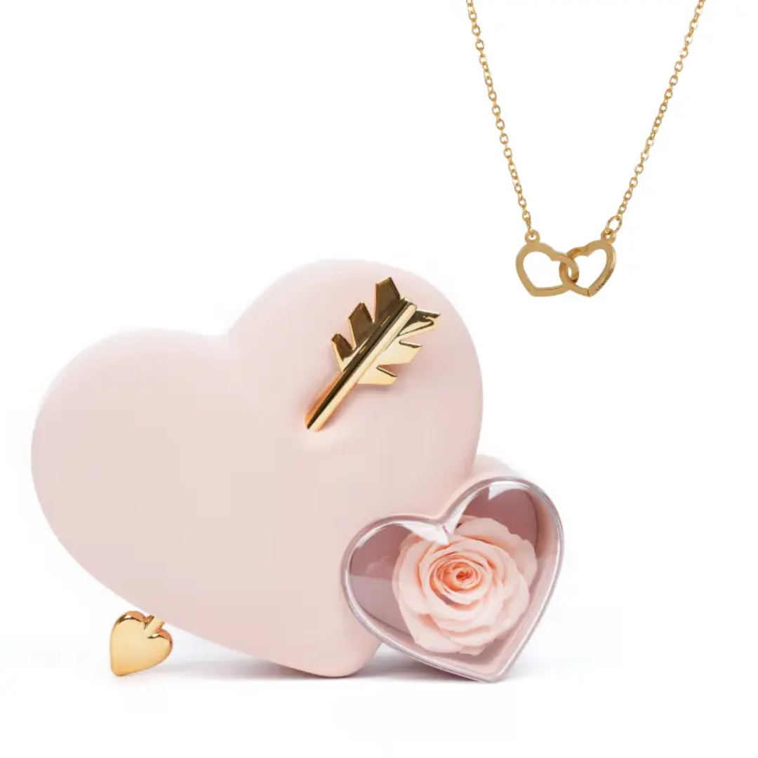 Cofre Amor Rosa Eterna con Collar