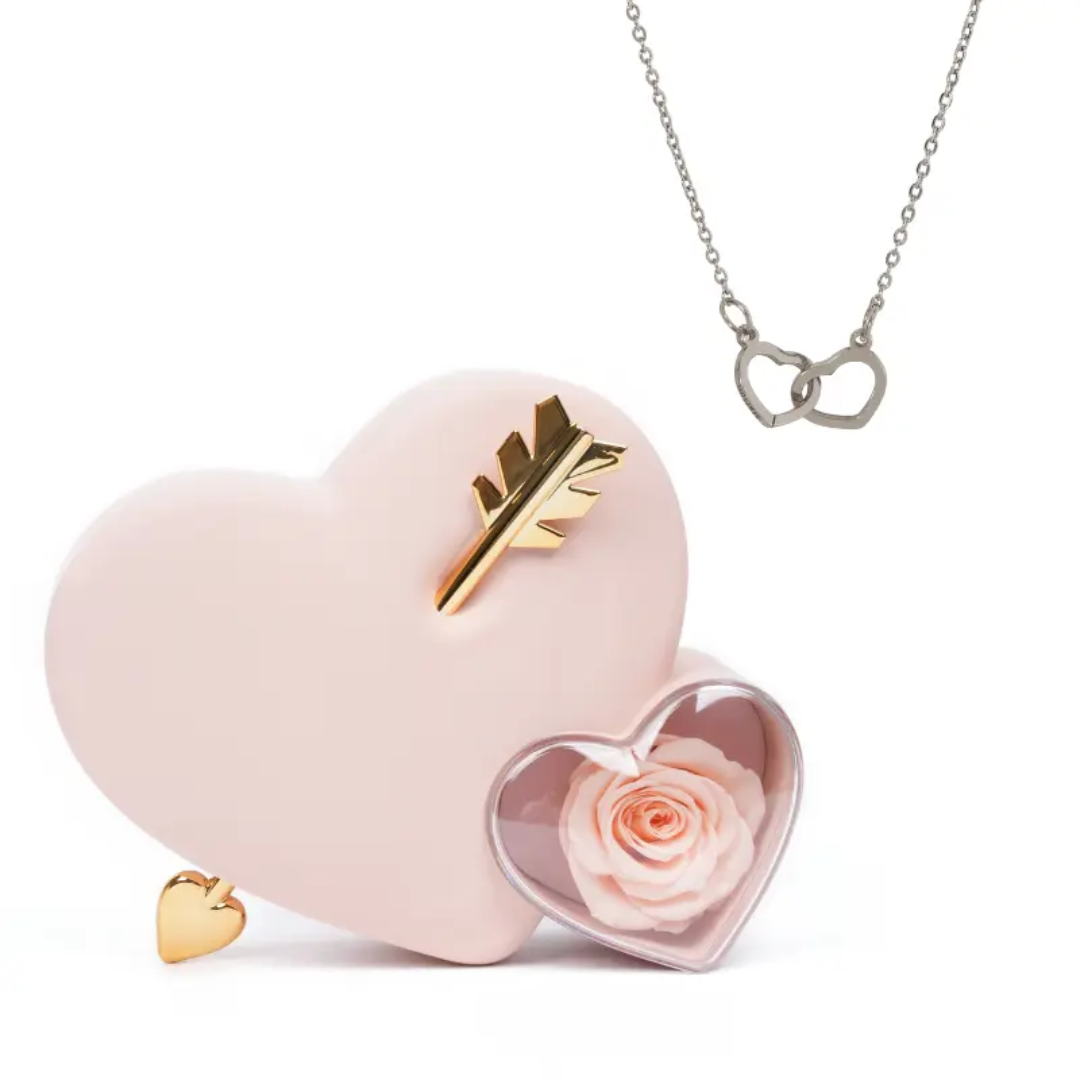 Cofre Amor Rosa Eterna con Collar